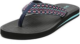 QLEYO Women's Flip Flop Sandals Indoor, Comfort Cloud Cushioned Slippper with Memory Foam Cushion, Lightweight Athletic Thong Sandals for Outdoor size 6