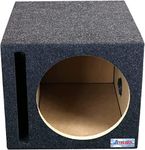 Atrend 12SQV 12” Single Vented Subwoofer/Speaker Enclosure Made in USA, Charcoal