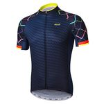 ARSUXEO Mens Cycling Jersey Short Sleeves Mountain Bike Jersey Bright Bike T-Shirt Breathable Cycle Top ZY845 M