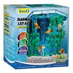 Tetra Aquarium Kit, 1 Gallon Hexagon Shaped Fish Tank, Includes LED Colour Changing Bubbling Effect (Packaging may vary)