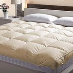 Jaipur Linen 3000 GSM Large Twin Size Bed Finest Imported Super Microfiber Soft Mattress Padding/Topper- Beige-(48 * 78in)