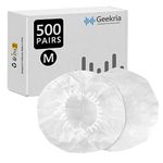 Geekria 500 Pairs Medium Non-Woven Fabric Disposable Headphone Covers/Earphone Covers/Ear Pads Protector/Stretchable Sanitary Earcup, Fits 3.14"-4.33" Headsets (White)