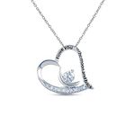 Amazon Brand - Nora Nico Women's 925 Sterling Silver BIS Hallmarked I-Love-You To-The-Moon-And-Back Heart Pendant with Chain