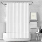 Shower Curtain Mould Proof 180x180cm,ECO Shower Curtain Spliced White PEVA Waterproof Heavy Duty Bathroom Curtains with 3 Magnets,12 Plastic Hooks Quick-Drying Washable Bath Shower Curtain Home Decor