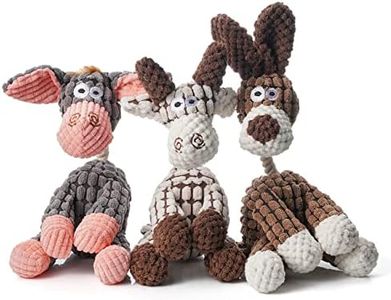 Zagrine Squeaky Plush Dog Toys Pack for Puppy, 3 Pack Stuffed Animal Plush Chew Toys with Squeakers, Cute Soft Dog Toys for Teeth Cleaning, for Small Medium Dogs