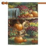 Toland Home Garden 109419 Toland-Farm Pumpkin-Decorative Harvest Fall Autumn Flower Floral Rustic USA-Produced House Flag