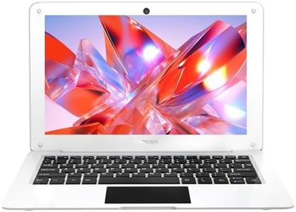 TOPOSH Ordinateur Portable Mini de 10,1 Pouces pour Les Enfants- multilingue, Autocollants de Clavier Inclus, 8 Go de RAM, 128 Go de SSD, Compatible avec Windows 10, Compatible avec Intel CPU- Blanc.