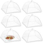 Food Covers, 17 Inch Mesh Pop Up Food Cover, Cake Domes for Outdoors, Screen Tents, Parties Picnics, BBQs, Reusable and Collapsible (6 Pack)