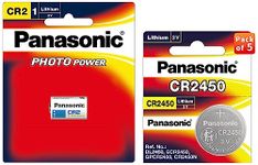 Panasonic CR-2450 Lithium Coin Battery 3v - Pack of 5 Provide Long Lasting Power in a Variety of dev