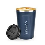 Lychico Coffee Travel Mug, 380ml Insulated Coffee Cup with Leakproof Lid, Reusable Stainless Steel Double Wall Vacuum Thermaol Mug/to Go Cups for Hot Cold Drinks, Navy