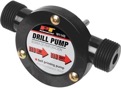 Performance Tool W1143 Liquid Transfer Pump for Corded/Cordless Drills - 225 GPH, 3/4-Inch Max Hose Diameter, Self-Priming, Corrosion-Resistant Shaft