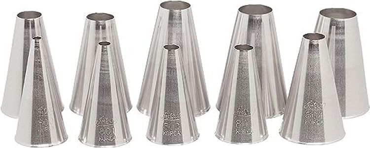 Ateco 810 - 10 Piece Plain Tube Set, Stainless Steel Pastry Tips, Sizes 0 - 9