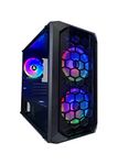 Apevia PRODIGY-BK Micro-ATX Gaming Case with 1 x Tempered Glass Panel, Top USB3.0/USB2.0/Audio Ports, 3 x Twilight RGB Fans, Black Frame