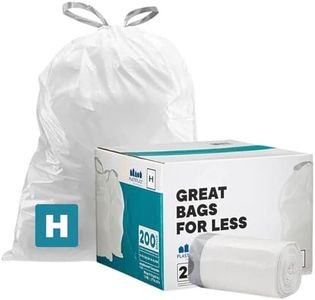 Plasticplace Custom Fit Trash Bags simplehuman (x) Code H Compatible, 8-9 Gallon, 30-35 Liter,18.5" x 28", 200 Count, White