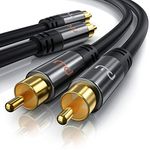 CSL-Computer RCA Audio Cable 5m - 2x RCA to 2x RCA Male Stereo Audio Lead for Dolby Digital Surround Sound - Extension Wire for Stereo Sound System TV HDTV Speaker ecc