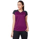 berge' Ladies Polyester Dry Fit Western Shirts & Tshirts for Women, Quick Drying & Breathable Fabric, Gym Wear Tees & Workout Tops (Wine Colour) XXL