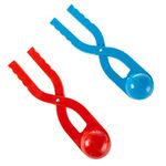 Snowball Maker HC-6000 FBA_644221870839 Tool with Handle for Snow Ball Fights, Fun Winter Outdoor Activities and More, for Kids and Adults (Set of 2) by Home-Complete, Defa1ult, red and Blue