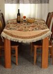Tache Round 59 Inch Colorful Floral Country Rustic Morning Meadow Woven Tapestry Tablecloths - 3098