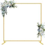 HASTHIP® Square Balloon Arch Stand - Metal Decoration Backdrop Stand - 200CM Gold Arch Balloon Decoration Stand - Wedding Arch Backdrop Stand - for Ceremony, Birthday, Party Decoration Supplies