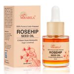 Mirabela Rosehip Seed Oil for Face – 100% Pure Cold Pressed Skin Moisturizer, Brightening Face Oil for Glowing Skin, Reduces Fine Lines & Pigmentation, For All Skin Types, From Chile, 25ml