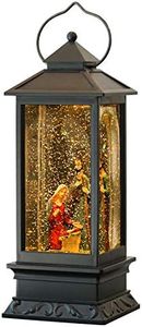 Wondise Lighted Musical Snow Globe Lantern with 6 Hour Timer, 12 Inches USB Powered and Battery Operated Spinning Water and Swirling Glitter Christmas Snow Globe Lantern Gifts(Nativity)