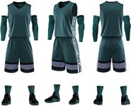 Custom Basketball Jerseys Any Name Number Team Logo -Moisture Wicking- Basketball Jerseys for Men Boys Kids Adult in (Green)