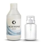 Acetone Nail Polish Remover - 400ml | Professional Grade Formula | Fast Drying | Nourishing | Versatile Use | Easy to Use | No Residue | With Pump Bottle | (AB)