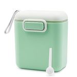 Baby Milk Powder Dispenser, 800ML Powder Pots, Airtight Milk Powder Container with Sealed Silicone Ring Cover Leveler and Spoon, for Outdoor Travel Feeding Coffee, Cereal (Green)