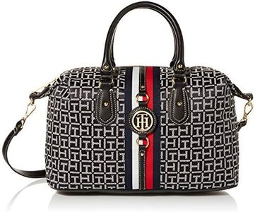 Tommy Hilfiger Handbag Jaden Satchel, Black/White