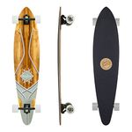 Mindless Core Pintail Red & Gum | 44” Longboard 7 Ply Canadian Maple W Extra Stability 7” Trucks | 76mm Wheels | Beautiful Veneer Each Board Unique All-Rounder Board for Beginners to Advanced Riders