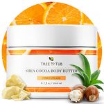 Tree To Tub Shea Body Butter for Dry, Extremely Dry, Sensitive Skin - Moisturizing Body Cream for Women & Men, Hydrating Body Lotion Moisturizer with Cocoa, Citrus Scent