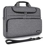 DOMISO 17.3 Inch Multi-Functional Laptop Business Briefcase Waterproof Messenger Shoulder Bag Sleeve Compatible with 17"-17.3" Notebooks/Dell/Acer/HP/MSI/ASUS, Dark Grey&Black