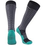 RANDY SUN Waterproof Skiing Socks, Unisex Moisture Wicking Soft Seamless Durable Cold Weather Outdoor Athletic Hiking Camping Cycling Running Trekking Knee Length Socks, 1 Pair-Black Green-Medium