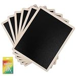 Kurtzy Double-Sided Chalkboard Set with Wooden Frames (6 Pack) - Blackboard Message Signs - Mini Tabletop Boards with Chalk - Wedding/Party Decoration