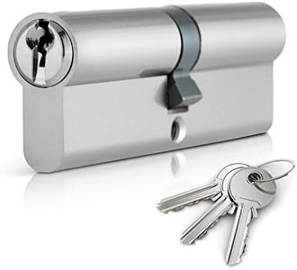 XFORT Chrome 45/55 Euro Cylinder Lock (100mm), Euro Door Barrel Lock with 3 Keys, Anti-Bump, Anti-Drill and Anti-Pick Door Lock with Key to Ensure High Security for Wooden, UPVC and Composite Doors.