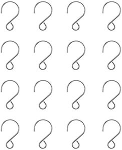 eMagTech 200Pcs S Shape Hook Crystal Bead Curtain S Shape Hook Metal S Hook Connector Stainless Steel Mini Wire Hook Tiny Ornament Hooks for Chandelier Pendant Silver