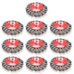 RealPlus 4" Twisted Knotted Wire Wheel Brush for Angle Grinders, with 5/8"-11 Arbor for Heavy Cleaning Rust, Stripping and Abrasive (10 Pack)