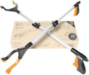 EZPIK 32" Reacher Grabber Pickup Tool for Seniors - Extended Long Hand Grabber Reacher Tool Pick Up Stick - Trash Picker Upper Grabber for Adults - Long Reach Claw Grabber - Yard Grabber, 2-Pack