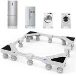 Kiss Core 29 inch Laundry Pedestal Universal Fit Washer Pedestal, White Washer and Dryer Stand with 16 Strong Feet, Adjustable 29"/28"/27"/26"/25"/24" Washing Machine Stand