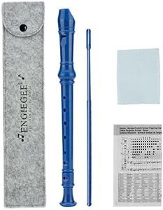 SJOYS 8-Hole Soprano Descant Recorder Kids Music Flute with Cleaning Rod & Case Bag For School Student Home Entertainment Blue