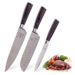 KOI ARTISAN Professional Knife Set 3 Pieces - Stainless Steel Kitchen Knife Set with Ergonomic Pakka Wood Handle - Japanese Chef Knife Set Presented in Gift/Box