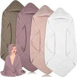 Peryiter 4 Pcs Muslin Hooded Baby T