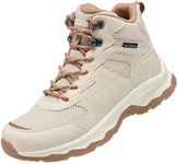 Women's Waterproof Hiking Boots Lightweight Non-Slip Outdoor Wide, Beige