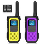 NXGKET Walkie Talkies for Kids, Rechargeable Long Range Walky Talky 2 Way Radios 22 Channels with 1200mAh Li-ion Battery USB-C Cable for Family Outdoors Camping Hiking Toys Gift 2 Pack