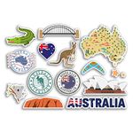 A5 Sticker Sheet - Australia Vinyl Stickers - Australian Animals Sydney Landmark Holiday City Country Airport Map Flag Food Sticker #77546