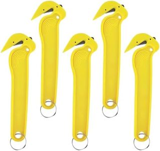 Yellow Hook Knife, Box Cutter, Safety Knife, Cutter, Work Knife, Box Cutter Safety Knife, Cardboard Cutter, Utility Knives, Warehouse, Box Opener, Box Knife, (Set of 5)