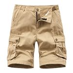 APTRO Men's Cargo Shorts Outdoor Casual Cotton Shorts D04 Khaki 34