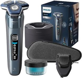 Philips Rasoir Philips Series 7000 - rasoir électrique Wet & Dry bleu glacier avec tondeuse rétractable intégrée, tondeuse à barbe, coffret de voyage, Quick Clean Pod et socle de charge (S7882/54)