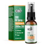 CBDFX 2000mg CBD Spray High Strength Flavoured CBD Oil Zesty Orange Vegan Non-GMO Blended with MCT Oil Improved Purity All Natural No THC 30 ml (40 Days)