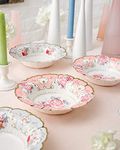 Talking Tables Pack of 12(20cm) Truly Scrumptious Vintage Floral Paper Bowls|Perfect for an Afternoon Tea Party|Serve up strawberries and cream in style|Girls Birthday, Baby Shower, Pink and Blue